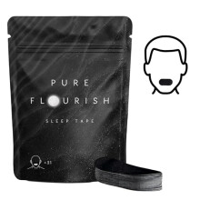 Pure Flourish Sleep Tape (Black) - Anti-Snoring Mouth Tape for Sleeping, Snoring Aid, Improved Nasal Breathing, Strong But Gentle Adhesion (31 Strips