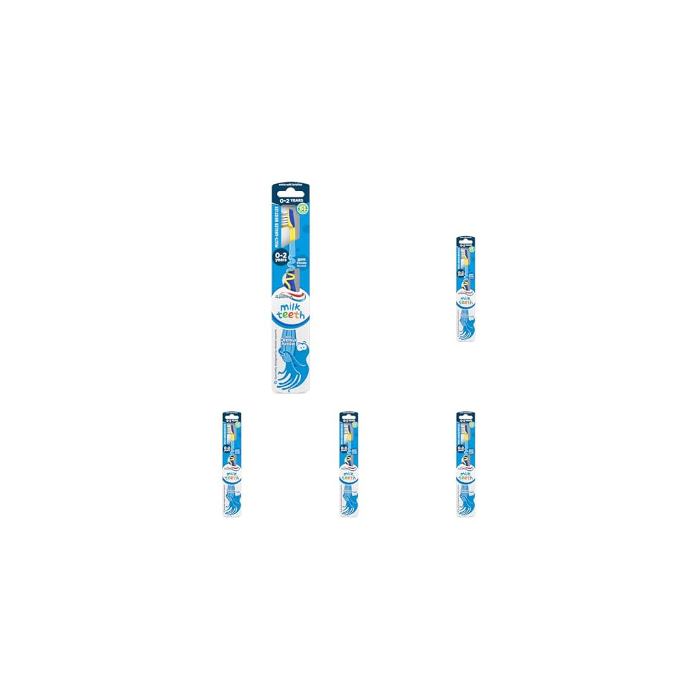 Toothbrush For Kids, Milk Teeth Toothbrush For Children 0-2 Years, Soft Bristles (Pack Of 5) Aquafresh