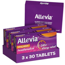 Allevia Allergy Tablets | Multipack 90 Tablets | 120mg Fexofenadine | 24hr Relief Acts Within 1 Hour | Non-drowsy in Most People | Relieves Hayfever,
