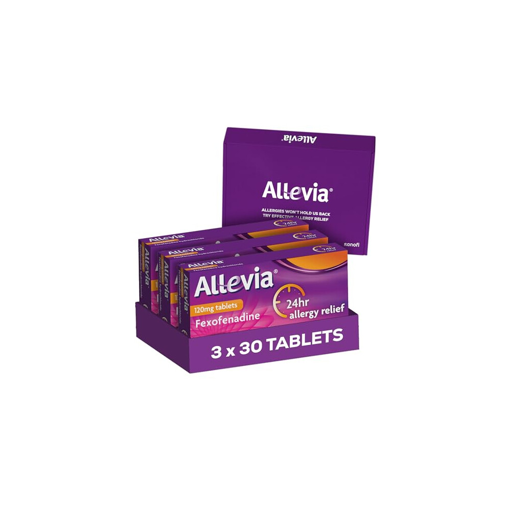 Allevia Allergy Tablets | Multipack 90 Tablets | 120Mg Fexofenadine | 24Hr Relief Acts Within 1 Hour | Non-Drowsy In Most People | Relieves Hayfever,