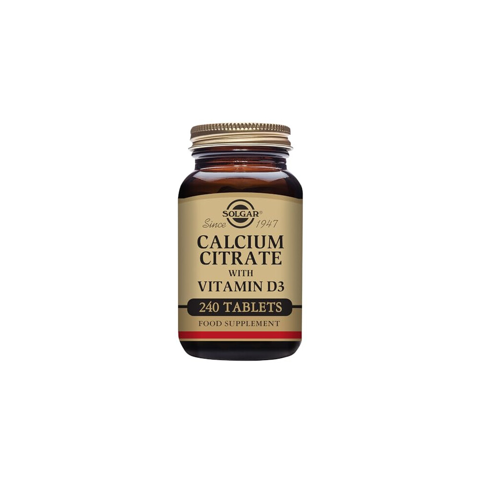 Solgar Calcium Citrate With Vitamin D3 - Healthy Bones & Teeth - High Potency Formula - 240 Tablets