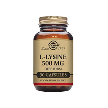 Solgar L-Lysine 500mg Vegetable Capsules - Pack of 50 - Essential Amino Acid - Vegan, Vegetarian, Kosher