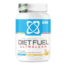 USN Diet Fuel Ultralean Meal Replacement Shake Powder, Vanilla Flavour - 1kg, High Protein Shake Powdered Drink Mix, Low Calorie Diet & Weight Contro