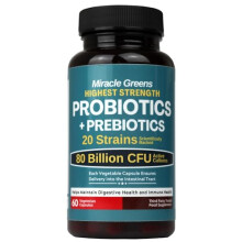 80 Billion CFU Probiotics - 20 Strains + Prebiotics | Digestive & Gut Health - for Good Gut Flora, Gas and Bloating | Scientifically Proven Probiotic