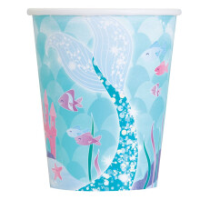 Mermaid Magic Pappbecher 9 oz (8 Stck) Umwerfende, umweltfreundliche Becher fr bezaubernde Feiern und Partys mit Meeresmotto