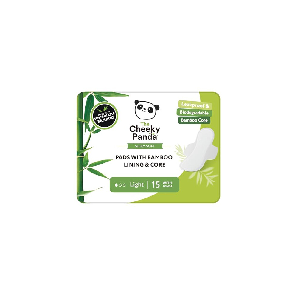The Cheeky Panda Organic Sanitary Towels for Women – Light Flow – 15 Organic Pads Per Pack - with Bamboo Pads and Core