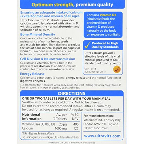 Calcium and Vitamin D Tablets, Vitabiotics Ultra 1