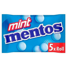 Mentos Soft Mints, Chewy, Minty Party Sweets With Natural Mint Flavours, Suitable for Vegetarians - 5 Rolls