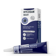 Hycosan Night - Soothing Relief and Protection Against Dry, Tired and Burning Eyes While You Sleep - with Vitamin A and Preservative Free - 300 Appli