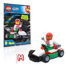 LEGO CITY RACE CAR-chauff?r minifigure med gokart ?? (Begr?nset udgave)