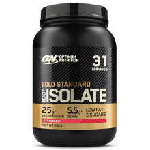 Optimum Nutrition ON Gold Standard 100% Isolate Pure Whey Protein, Naturally Occurring BCAAs and Glutamine, Pre and Post Workout, Strawberry Flavour,