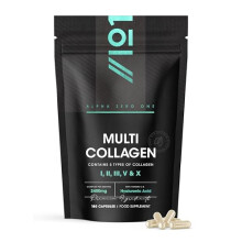 Multi Collagen Capsules 2400mg - 180 Capsules - Types I, II, III, V & X - Wild Caught Fish, Grass Fed Bovine, Eggshell & Free-Range Chicken, Hyaluron