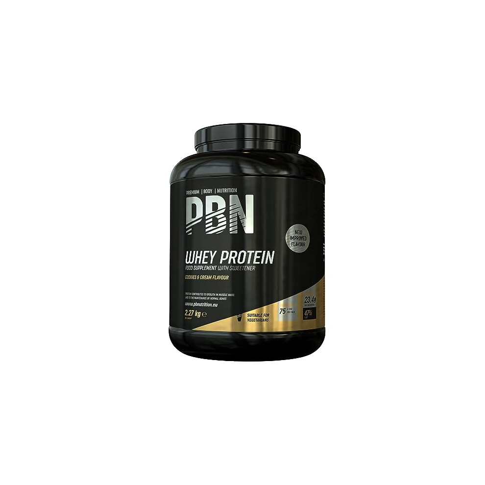 PBN - Premium Body Nutrition Whey Protein 2.27kg Cookies & Cream, New Improved Flavour