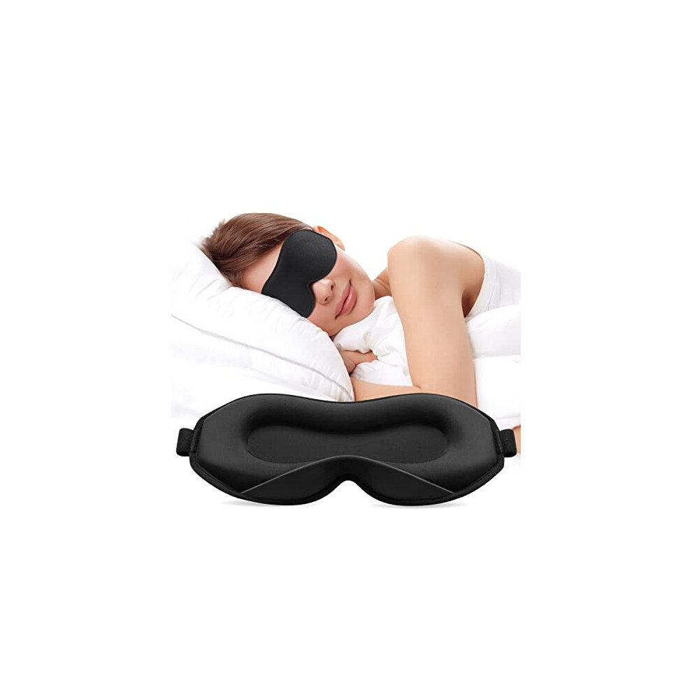 Umisleep Upgraded Sleep Mask, Perfect Sleeping Mask For Side Sleepers, 3D Ultra Soft Comfortable Eye Masks For Sleeping Women Men Kids With Adjustabl
