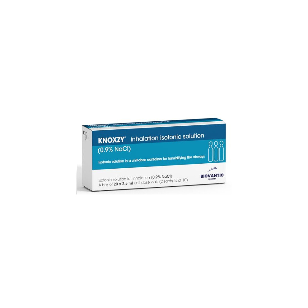 Knoxzy Isotonic Saline Solution 0.9% - Sodium Chloride Nacl - Inhalation Saline Solution – 20 X 2.5 Ml Unit Dose Vials