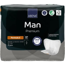 Abena Man Formula 2 Incontinence Pads for Men, Eco-Labelled Mens Incontinence Pads, Extra Protection, Breathable & Comfortable with Fast Absorption,