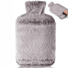 BOLEi Hot Water Bottle with Luxury Cosy Faux Fur Cover,2L Leakproof Large Hot Water Bag for Neck,Shoulder,Hand Feet Warmer,Ideal for Women,Men(Brown)