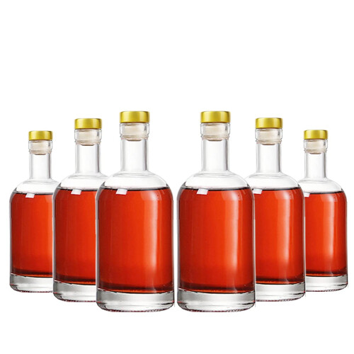 Kaachli Διαφανείς Γυάλινες Φιάλες 12 oz - 375ml [Συσκευασία 6] για Κρασί, Ποτά, Λάδι, Ξύδι