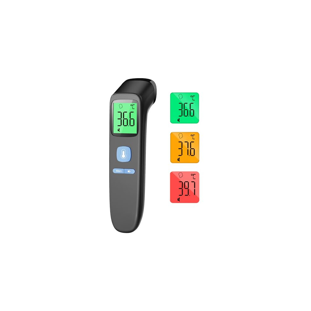 Forehead Thermometer for Adults, No-Touch Infrared Digital, Non Contact Baby Thermometer, Accurate Reading with Large Display, Fever Alarm, Mute Mode
