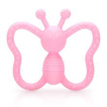 Baby Teething Toys Butterfly Design Teether Pain Relief Toy for Newborn Babies Freezer Safe Neutral Shower Gift Soft Textured for Boy and Girl