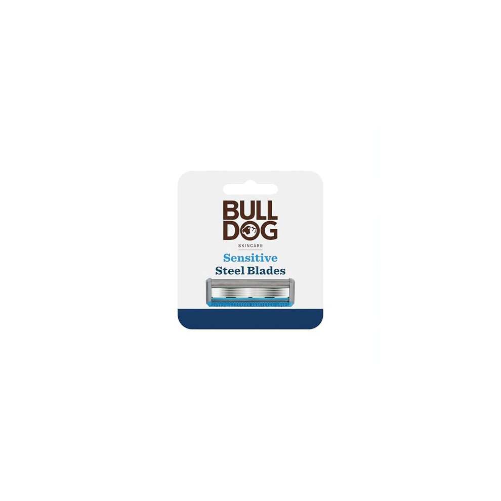 Bulldog Skincare Sensitive Men's Razor Refills, With 5 Tempered Steel Blades on Each of the Four Refill Blades, Works With All Bulldog Reusable Razor