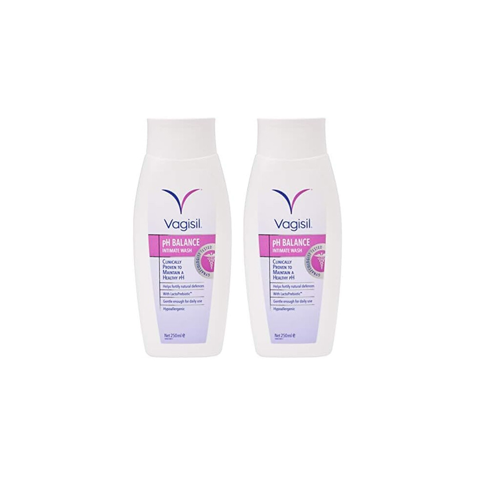 Vagisil Ph Balance Intimate Wash For Women, Daily External Feminine Hygiene With Lactoprebiotic, Helps Fortify Natural Defences, 250 Ml (Pack Of 2)