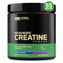 Optimum Nutrition Raspberry Flavour Creatine Monohydrate Food Supplement Powder with Sweeteners 55 Servings, 247g
