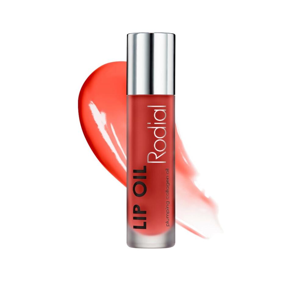 Rodial Plumping Collagen Lip Oil Sugar Coral 0.13fl.oz  Vegan Collagen-Infused Lip Oil with Macadamia and Jojoba Oil  Deep Hydration for Fuller-Lookin
