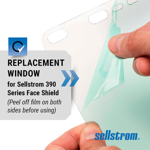 Sellstrom Replacement Polycarbonate Window - For 390 Series Face Shields - ANSI Z87.1 1