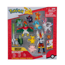 Pok?on Battle Figure 10-pack - E? 4,5-inch Cinderace-figuur plus drie 3-inch en zes 2-inch Battle-figuren, waaronder Pikachu (exclusief voor Amazon)