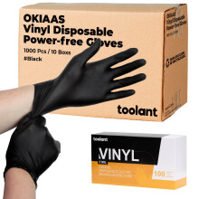 OKIAAS Black/Pink Vinyl Gloves Disposable Latex Free Food Safe Powder Free 5 Mil Thickened for Cooking Cleaning Food Prep Baking Hair Dye Tatt