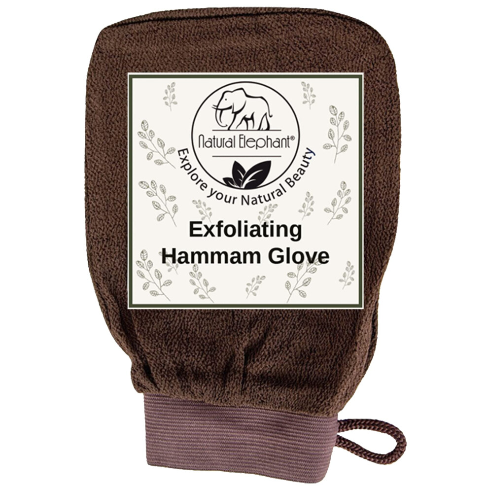 Elefante Natural Natural Elephant Exfoliating Hammam Glove - Chocolate Brown