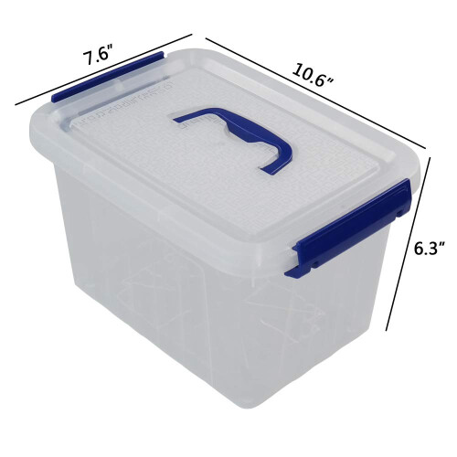 Eagrye 6 Quart Plastic Storage Latch Box  6-Pack Clear Storage Bin with Handle 1