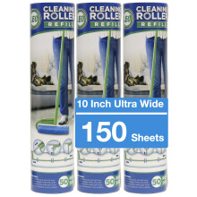 Leo MegaClean 10-Inch Wide Lint Roller Refills 3 Rolls 150 Ultra-Wide Sheets for Lint Removers Household Cleaning Easily Remove Pet Hair Dust and Deb