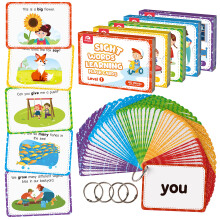 Coogam Sight Words Uddannelsesm?ssige flashcards - 220 Dolch Sightwords Game med billeder og s?tninger Literacy Learning L?sekort Leget?j til b?r