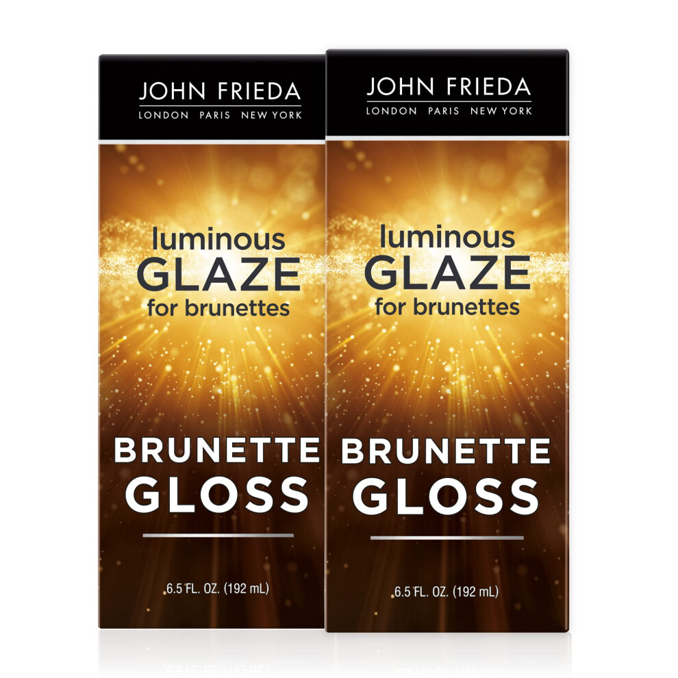John Frieda Brilliant Brunette Luminous Hair Glaze  Color Enhancing Glaze  Designed to Fill Damaged Areas for Smooth  Glossy Brown Color  6.5 oz (Pack