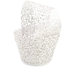 GOLF 100 stuks Cupcake Wrappers Artistiek Bakken Taart Papier Filigraan Little Vine Lace Laser Cut Liner Bakbeker Wraps Muffin CaseTrays voor Bruilof