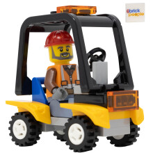 LEGO City: Minifiguur van een luchthavenbouwvakker met dienstwagen