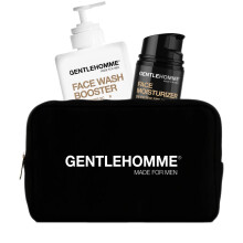 Gentlehomme Facial Kit - Pouch Facial Cream & Cleanser for Men Face Essentials for Travel Men's Travel Skincare Set - Includes Facial Cream (1.8 o