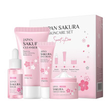 1 Pack Skin Care Set Containing Deep Cleansing Facial Cleanser+ Hydrating Facial Cream + Skin Refining Facial Serum+Firming Eye Cream Smoothing Fine