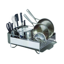 KitchenAid Gran capacidad de tamao completo Riestador de xido resistente Tablero de drenaje en ngulo y cubierta de cubierta extrable Gris claro