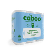 Toallas de papel Caboo Tree Free (6 rollos), ecol   gicas y sostenibles, con hojas resistentes de doble capa.