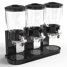 Drievoudige voedseldispenser - Eenvoudig te gebruiken droogvoedseldispenser, perfect als snoep, noten, rijst, granola, granendispenser en meer - Dose
