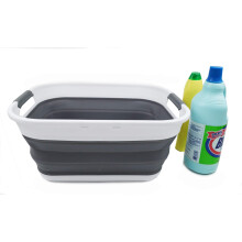 SAMMART 17,5 l (4,6 gal   na) mal    skladacia/rozkladacia/prenosn    um   vacia vana s objemom vody 13,5 l/3,5 gal   na (1 biela/siv   )