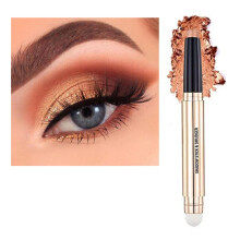 Metiplou 2 in 1 Champagne Gold Shimmer Eyeshadow Stick eyeliner pencil Cream Shimmer Smooth Eyeshadow pencil Waterproof Hypoallergenic Long Lasting E