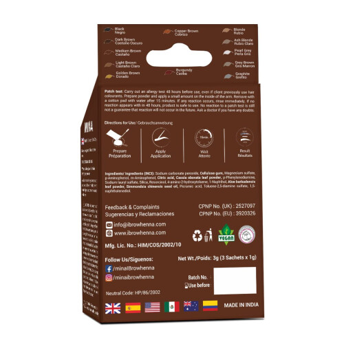 MinaiBrow Tint Kit Medium Brown | Φυσική Χρωστική Σκιά Φρυδιών με Ρόδο 1