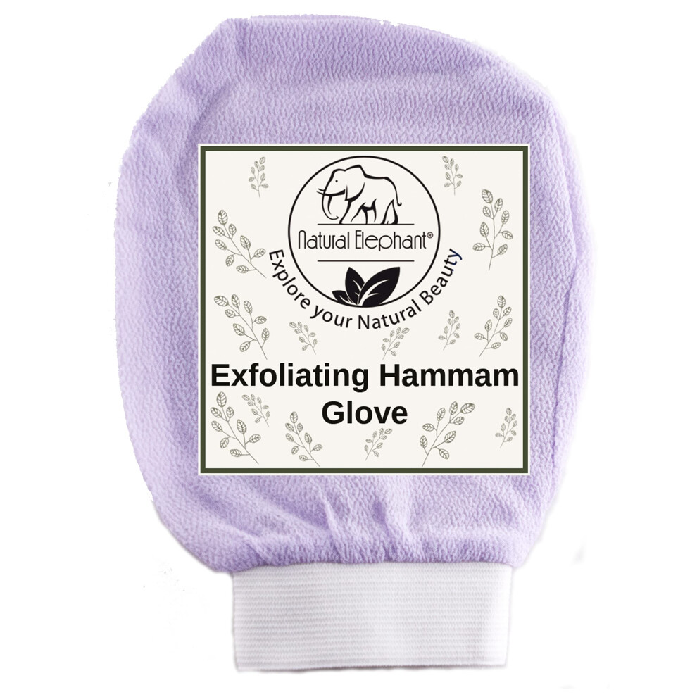 Elefante Natural Natural Elephant Exfoliating Hammam Glove - Face And Body Exfoliator Mitt (Lovely Lilac)