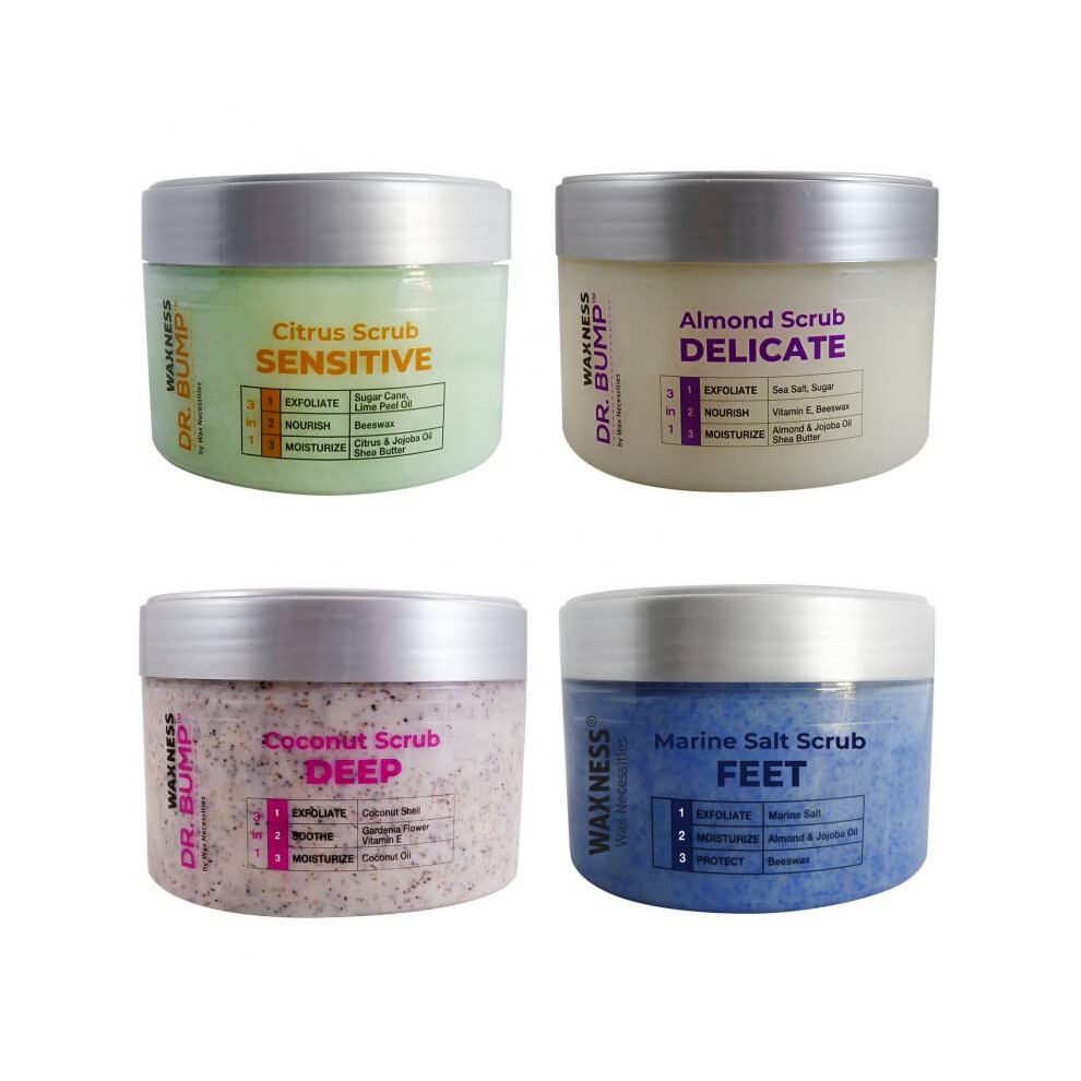 Set Scrub Waxness - Agrumi, Mandorle, Cocco, Sale Marino 8,8 Oz 4 Pezzi-image