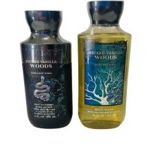 Bath & Body Works Wicked Vanilla Woods Body Lotion and Body Gel Wash 2 Piece Set