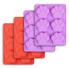 Cozihom Puppy Dog Paw Silicone Molds Food Grade for Chocolate Candy Pudding Jelly Dog Treats. 4 Pcs